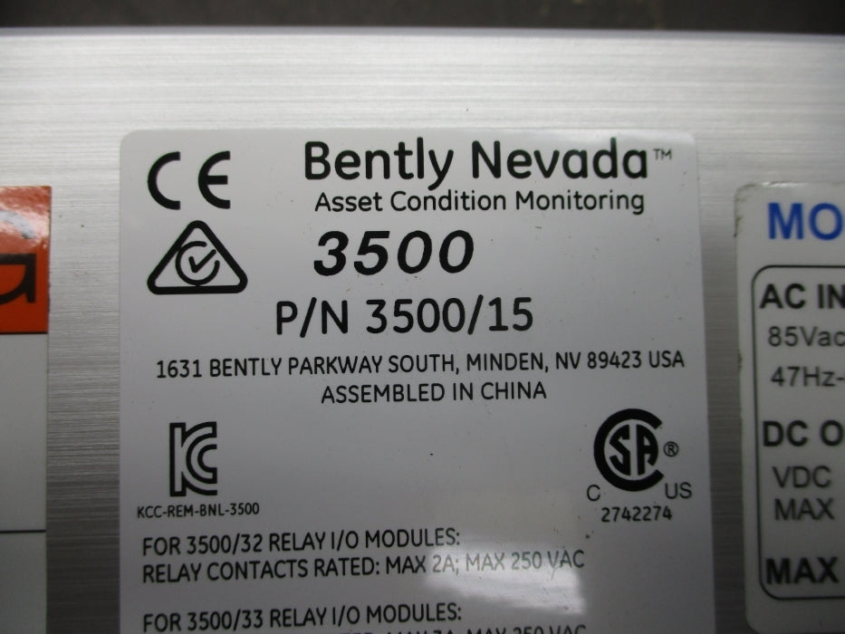 BENTLY NEVADA 3500/15 NSMP