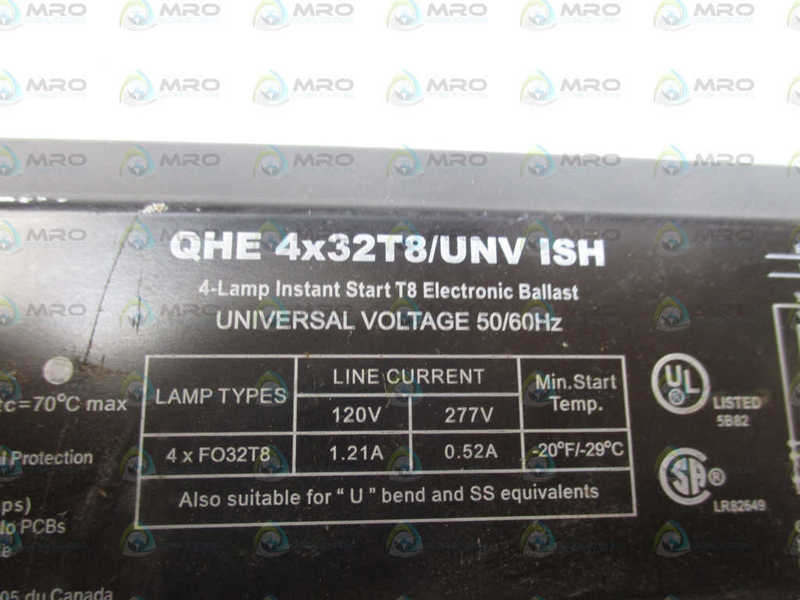 SYLVANIA QHE4X32T8/UNVISH QUICKTRONIC BALLAST *USED*