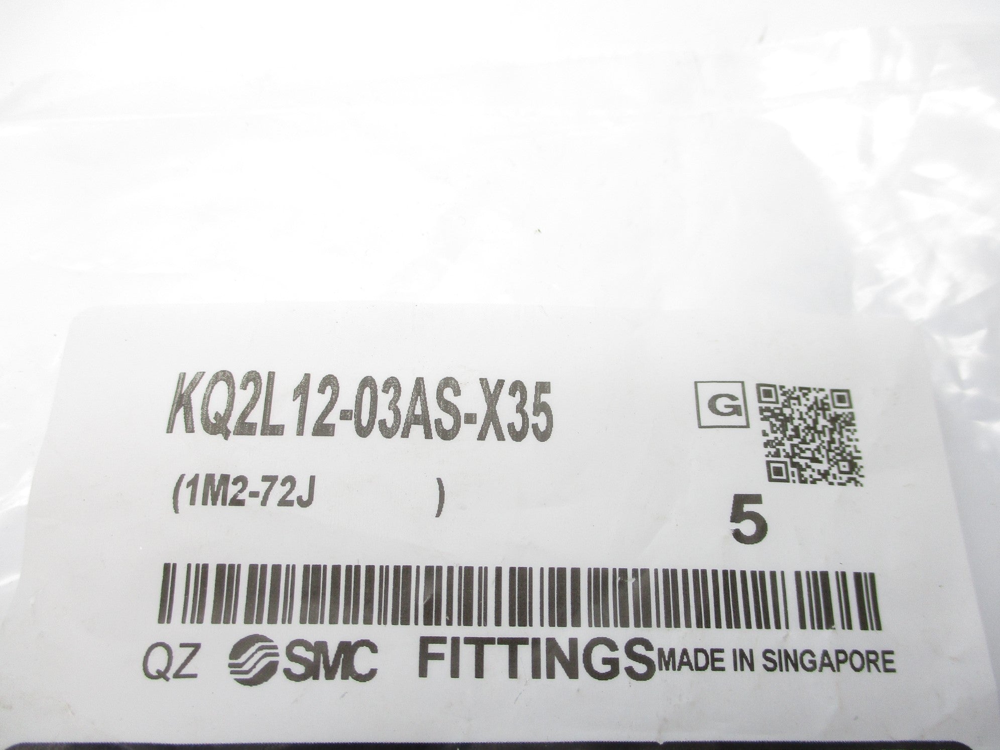 SMC KQ2L12-03AS-X35 (PKG OF 5) NSMP