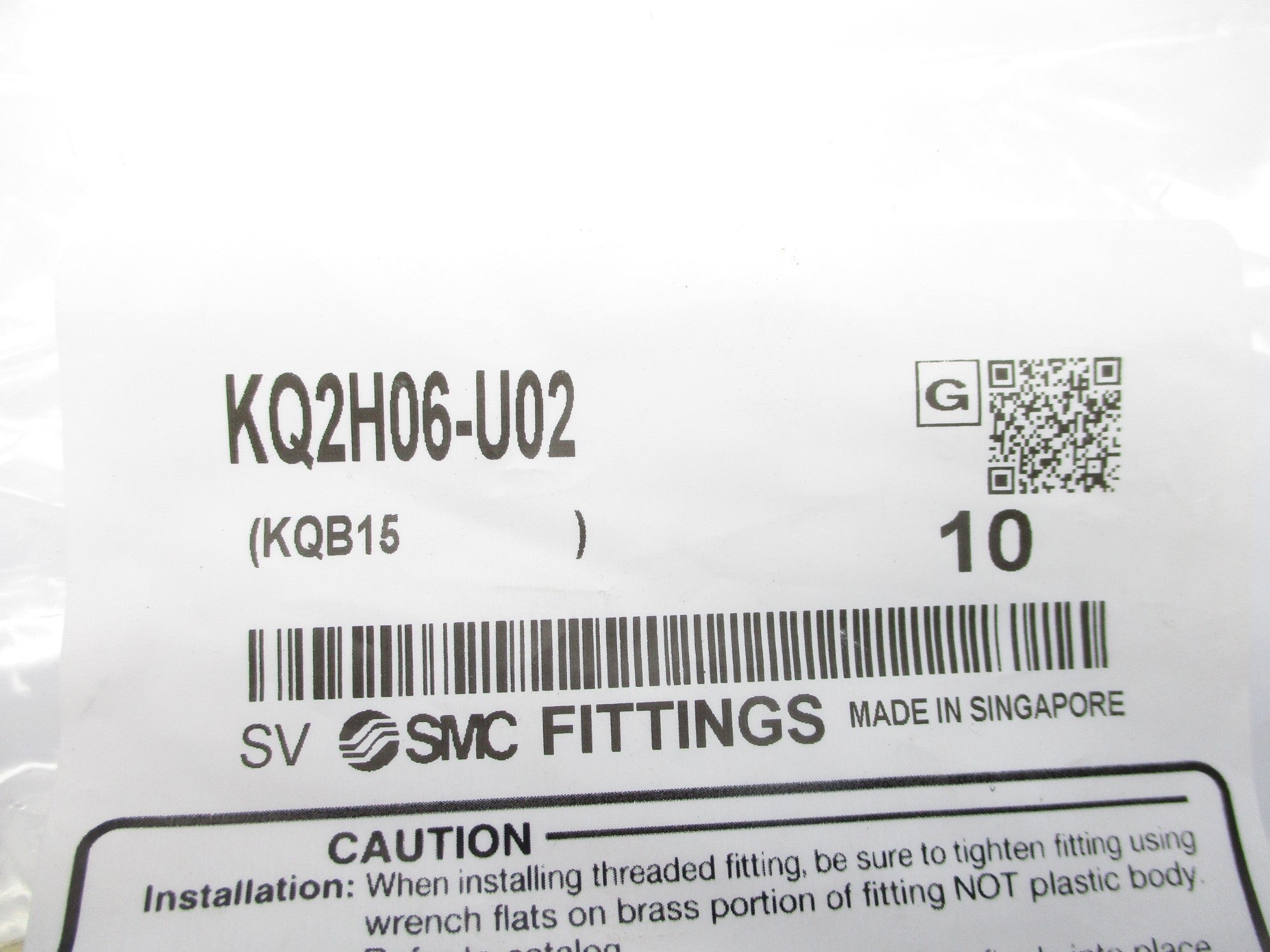 SMC KQ2H06-U02 (PKG OF 10) NSMP