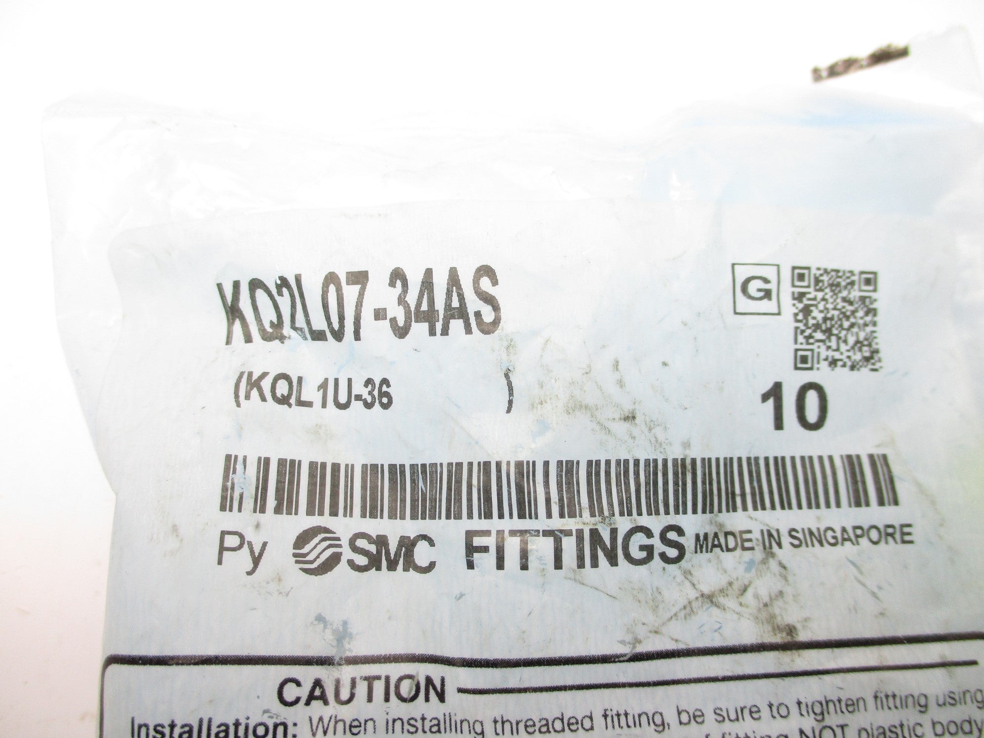 SMC KQ2L07-34AS (PKG OF 10) NSMP