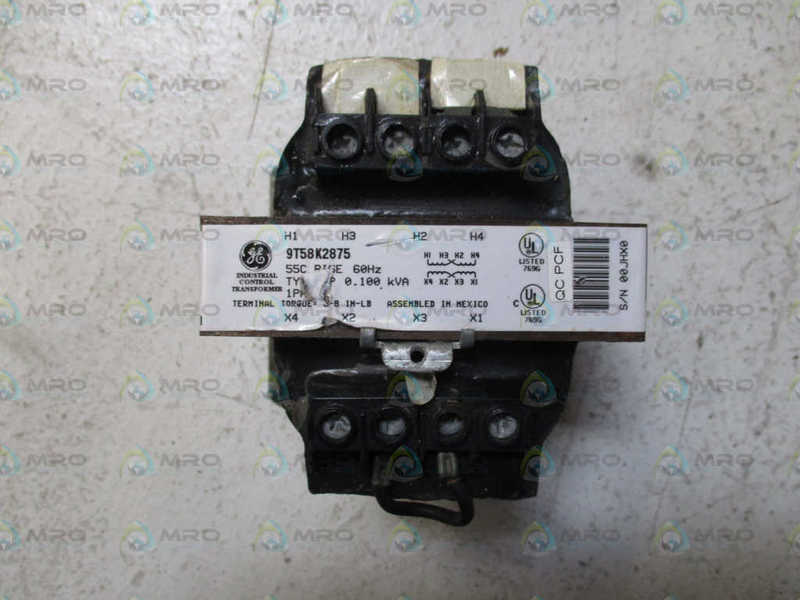 GENERAL ELECTRIC 9T58K2875 INDUSTRIAL CONTROL TRANSFORMER  *USED*