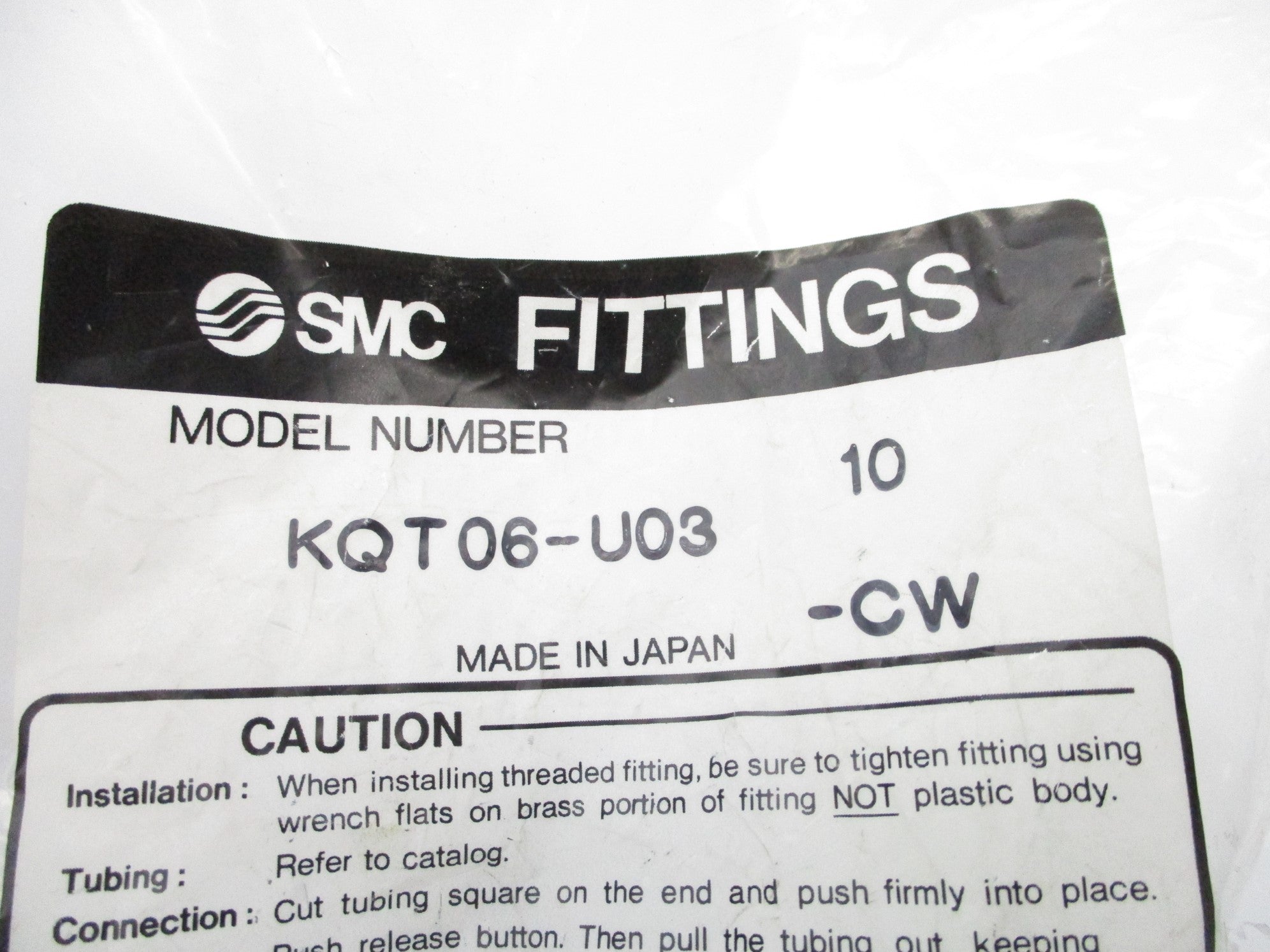 SMC KQT06-U03-CW (PKG OF 10) NSMP