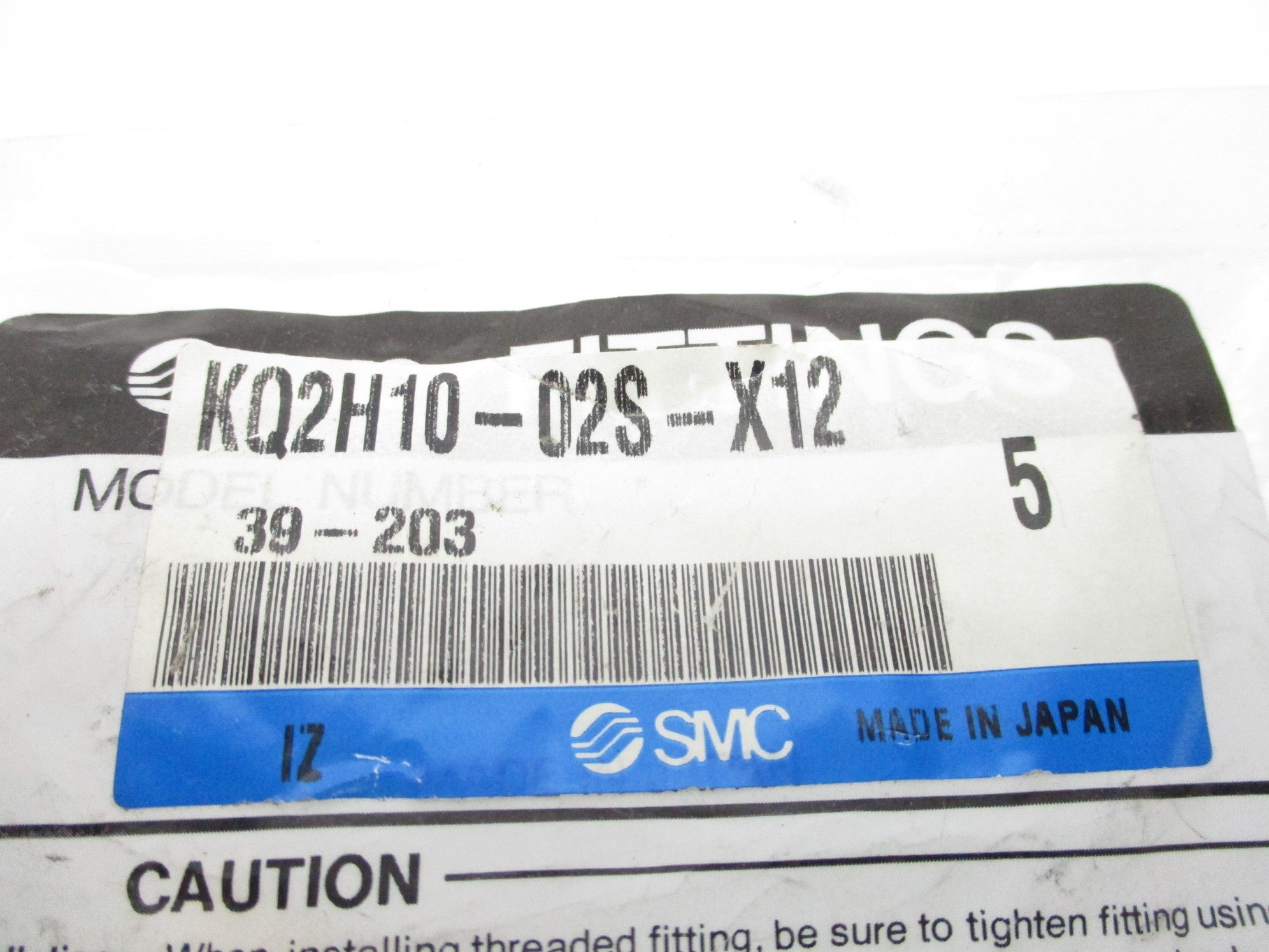 SMC KQ2H10-02S-X12 (PKG OF 5) NSMP