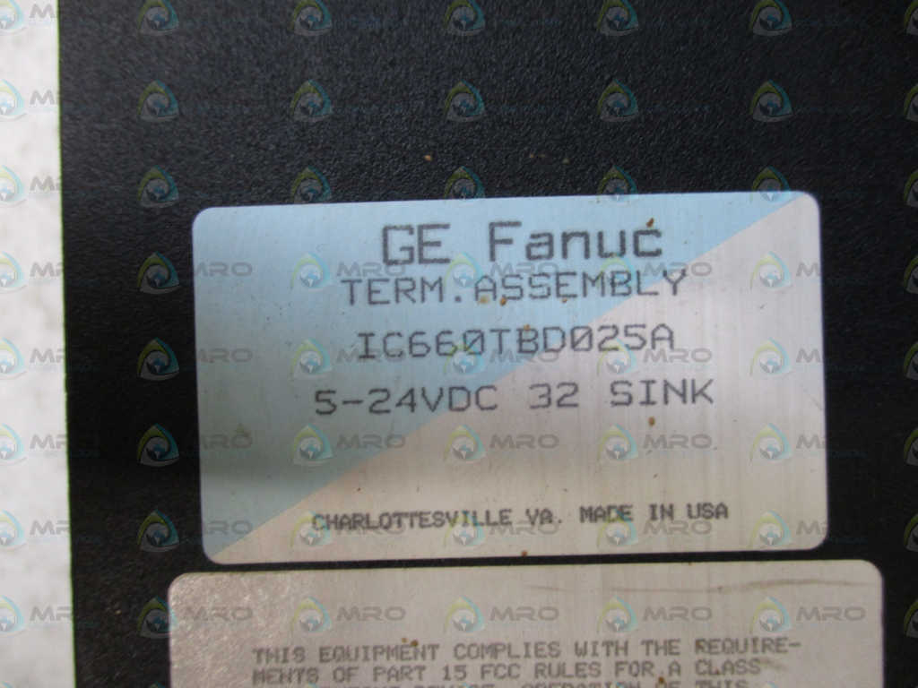 GE FANUC GENIUS IC660TBD025A TERMINAL ASSEMBLY *USED*