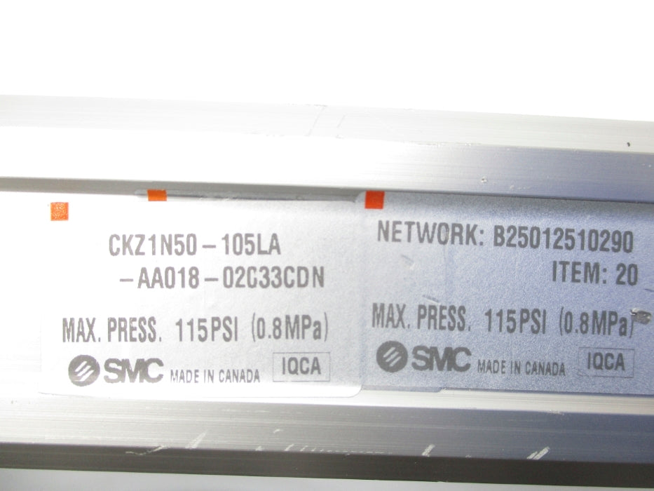 SMC CKZ1N50-105LA-AA018-02033CDN 115PSI NSNP