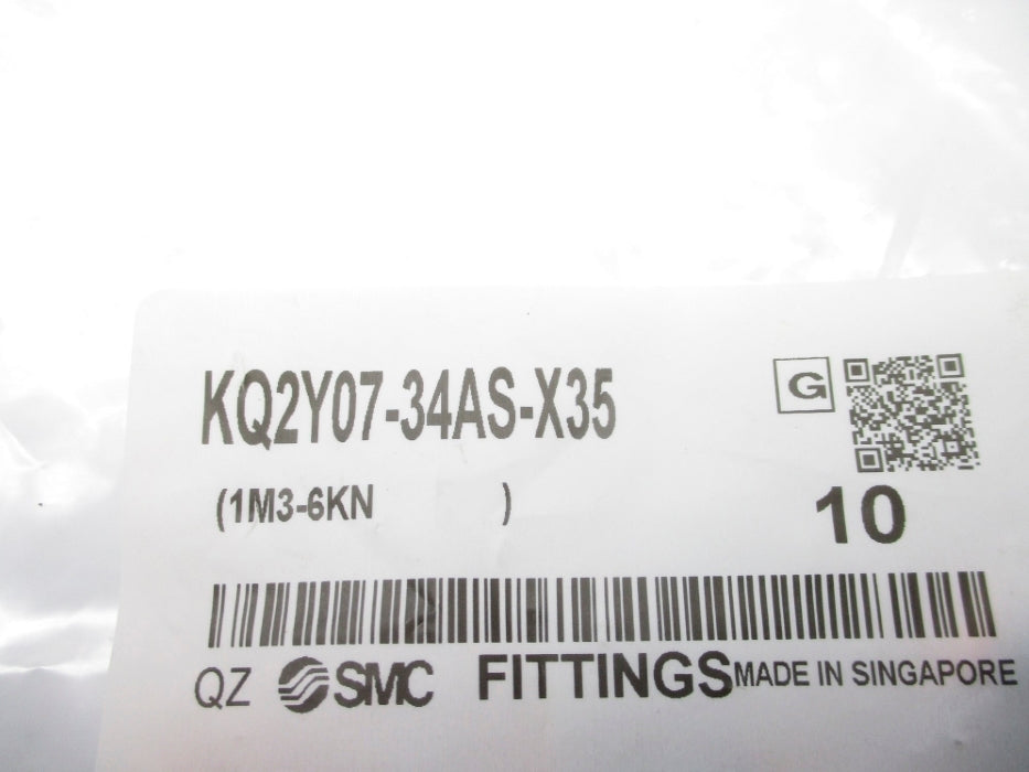 SMC KQ2Y07-34AS-X35 (PKG OF 10) NSMP