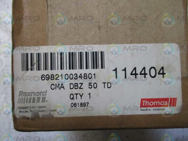 REXNORD CMA DBZ 50 TD 114404 COUPLING *NEW IN BOX*