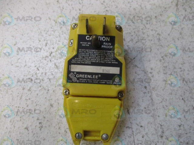 GREENLEE TEXTRON 8160 GFCI PLUG *NEW IN BOX*