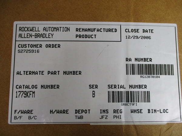 ALLEN BRADLEY 1779-KFM SER. B REMAN