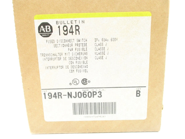 ALLEN BRADLEY 194R-NJ060P3 SER. B (BR/YL) NSMP