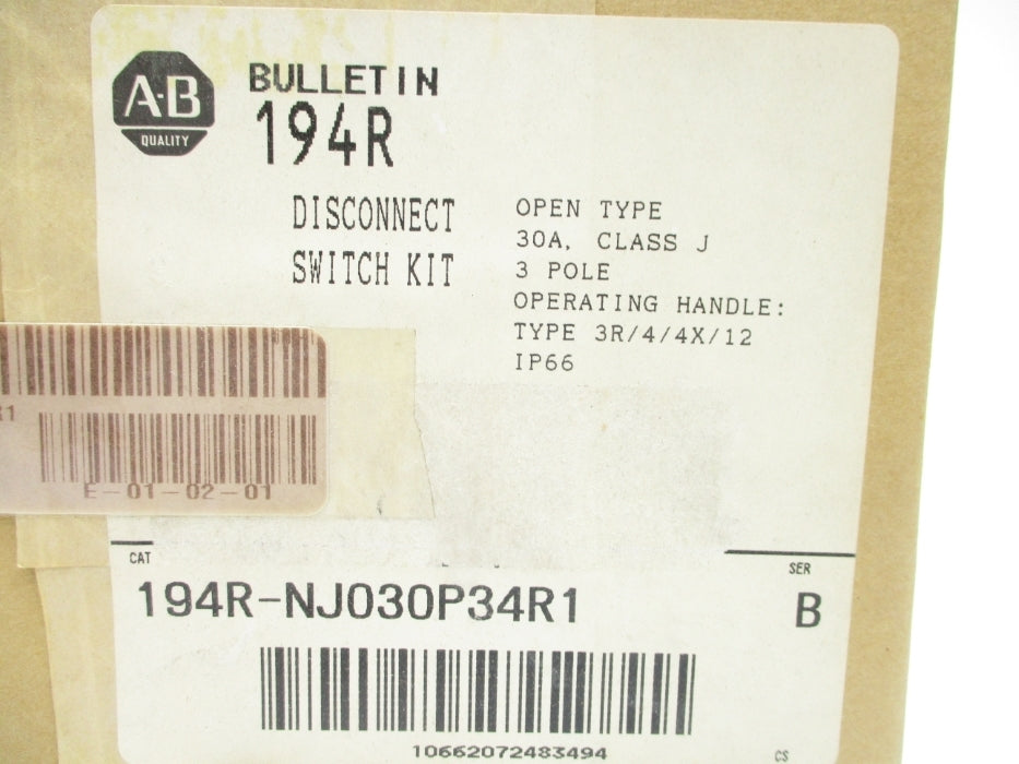 ALLEN BRADLEY 194R-NJ030P34R1 SER. B (BR/WH) NSFS