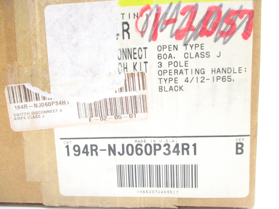 ALLEN BRADLEY 194R-NJ060P34R1 SER. B (BR/YL) NSMP