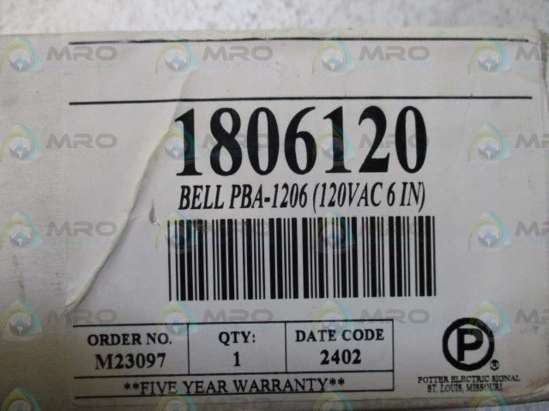 POTTER 1806120 PBA-1206 ALARM BELL * FACTORY SEALED *