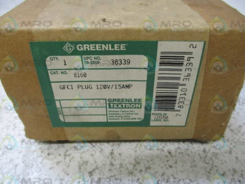 GREENLEE TEXTRON 8160 GFCI PLUG *FACTORY SEALED*