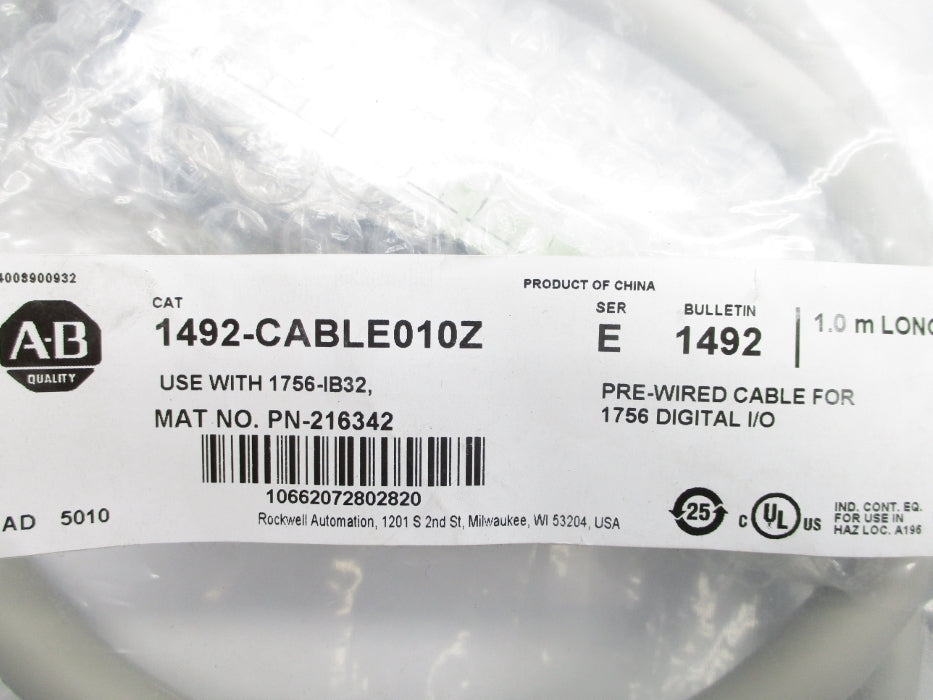 ALLEN BRADLEY 1492-CABLE010Z SER. E NSMP