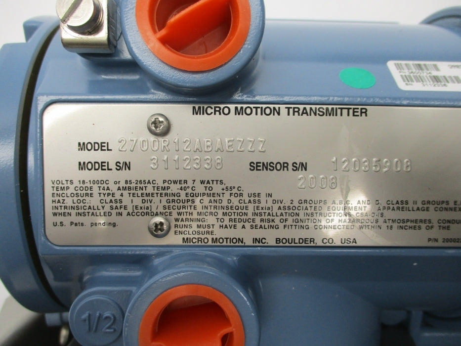 MICRO MOTION 2700R12ABAEZZZ NSNP