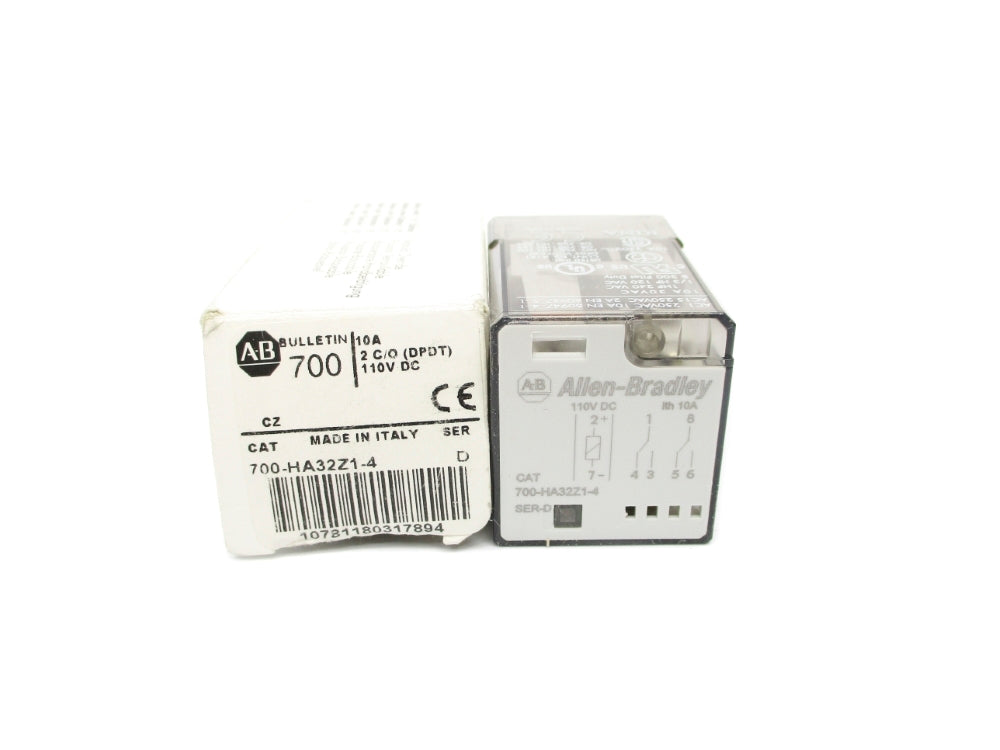 ALLEN BRADLEY 700-HA32Z1-4 SER. D 10A 110VDC (WH) NSMP