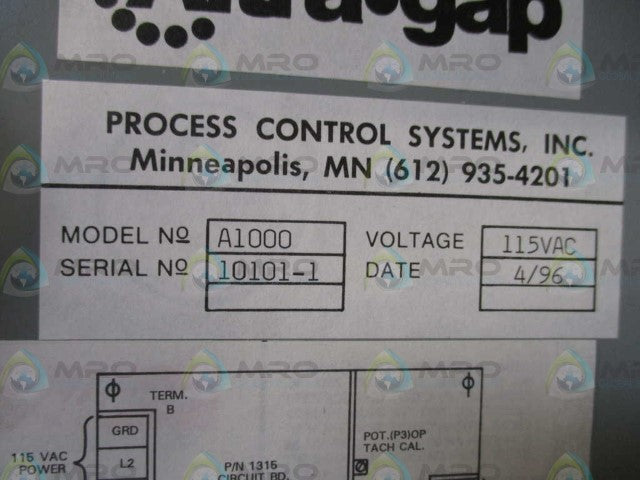 PROCESS CONTROL SYSTEM MAXIGARD A1000 MOTION SWITCH *USED*