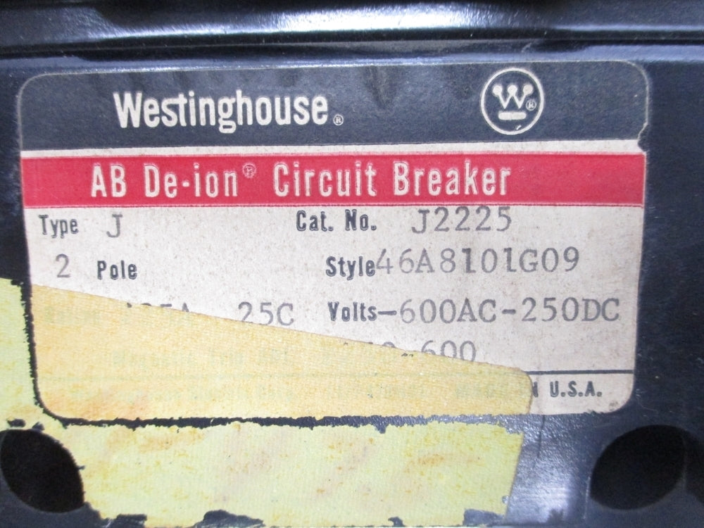 WESTINGHOUSE J2225 46A8101G09 225A 600VAC NSNP