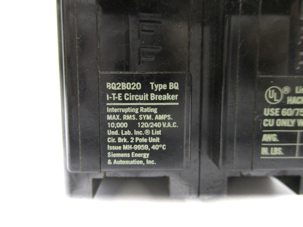 ITE BQ2B020 20A 120/240VAC NSNP