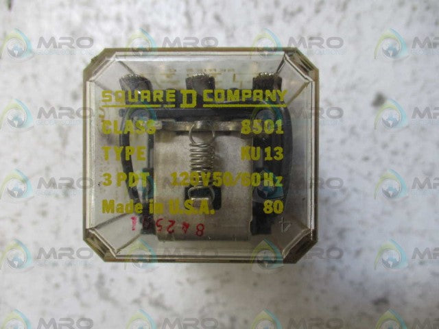 SQUARE D 8501-KU13 RELAY 120V *USED*