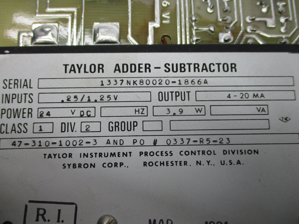 TAYLOR INSTRUMENT 47-310-1002-3 NSNP