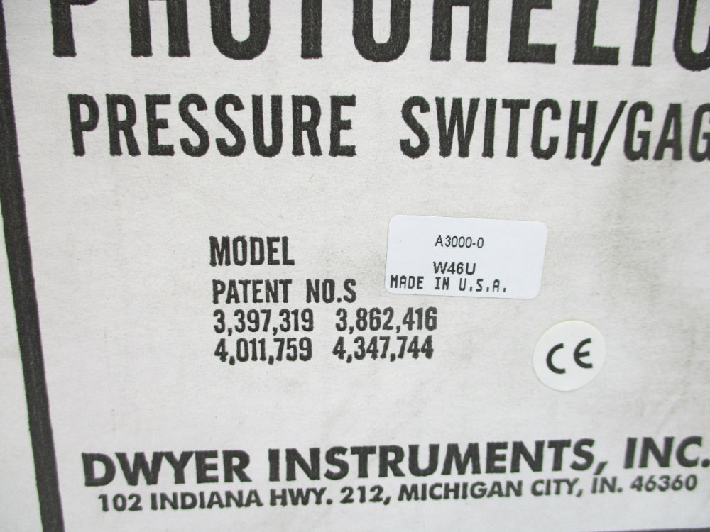 DWYER A3000-0 240VAC 10A NSMP