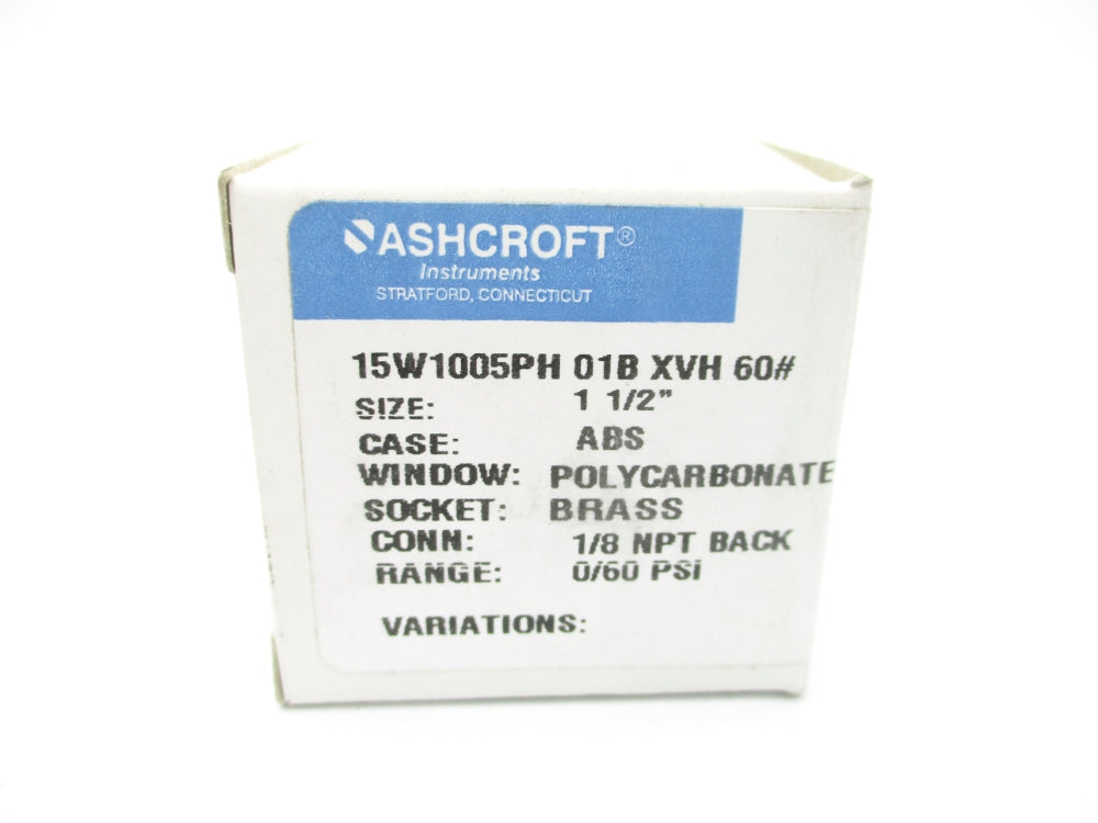 ASHCROFT 15W1005PH01BXVH60# 0-60PSI NSMP