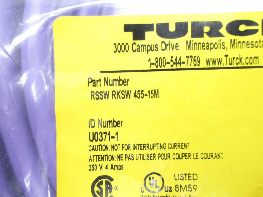 TURCK RSSWRKSW455-15M U0371-1 NSMP