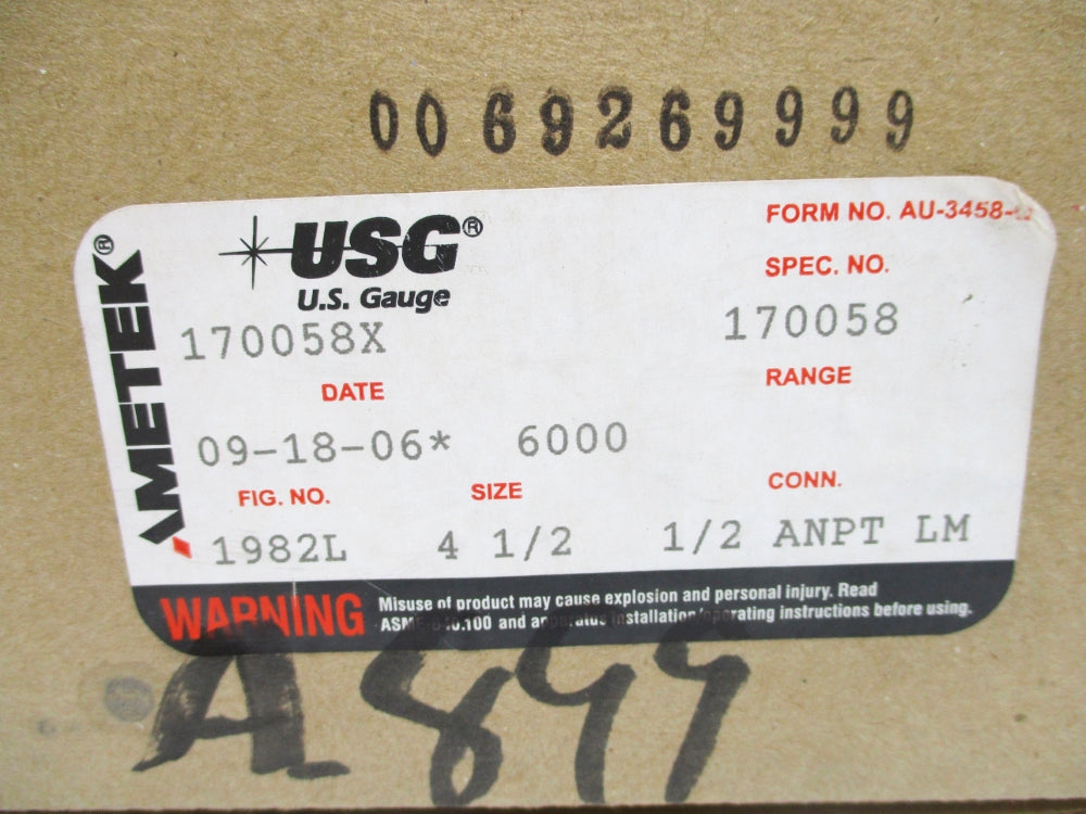 AMETEK 170058X 0-6000PSI NSMP