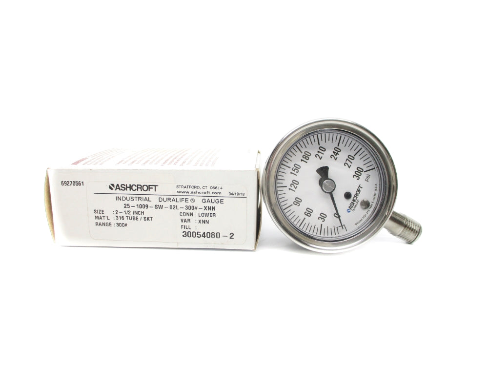ASHCROFT 25-1009-SW-02L-300#-XNN 0-300PSI NSMP