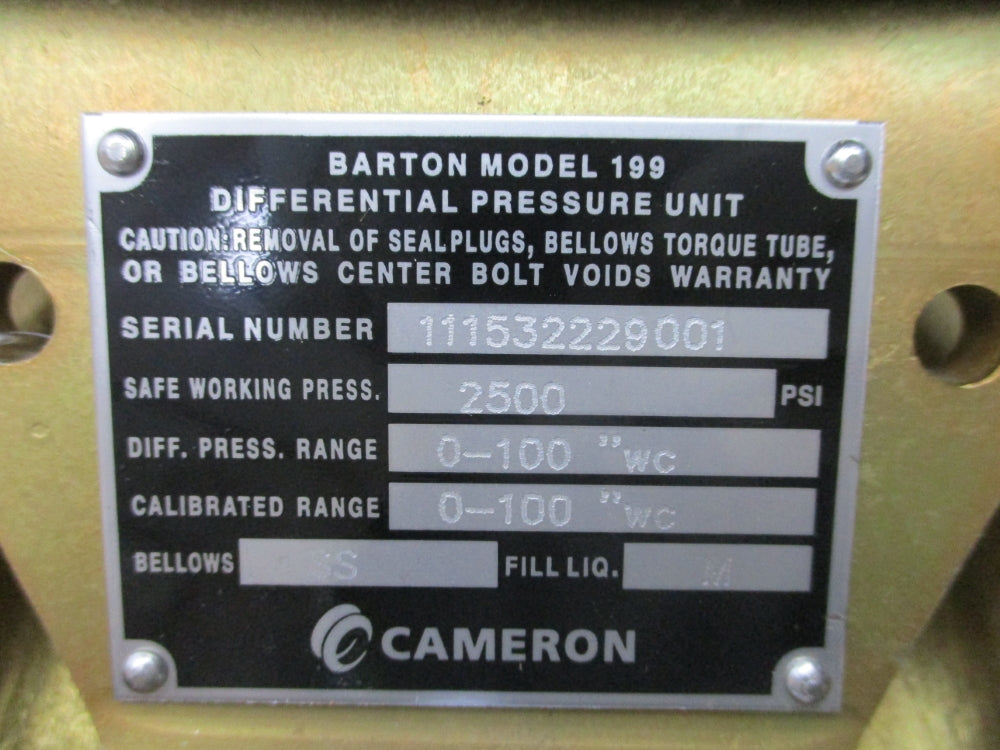 BARTON 200A 199 0-100"WC NSMP