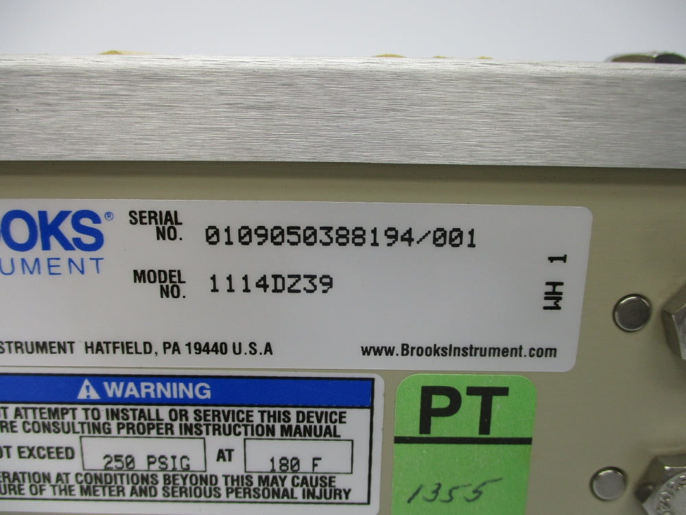 BROOKS INSTRUMENT 1114DZ39 250PSIG NSNP