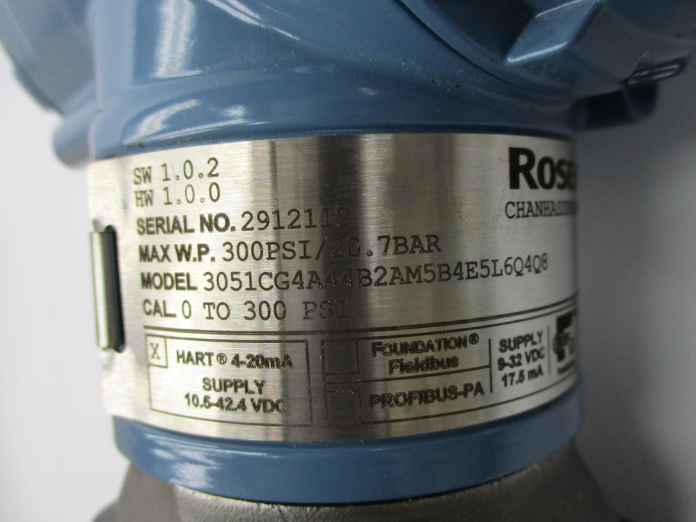 ROSEMOUNT 3051CG4A44B2AM5B4E5L6Q4Q8 300PSI NSMP