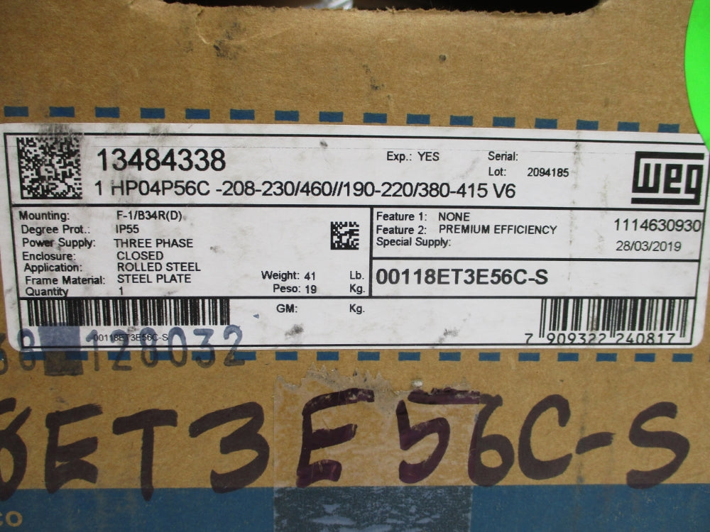WEG 00118ET3E56C-S NSMP