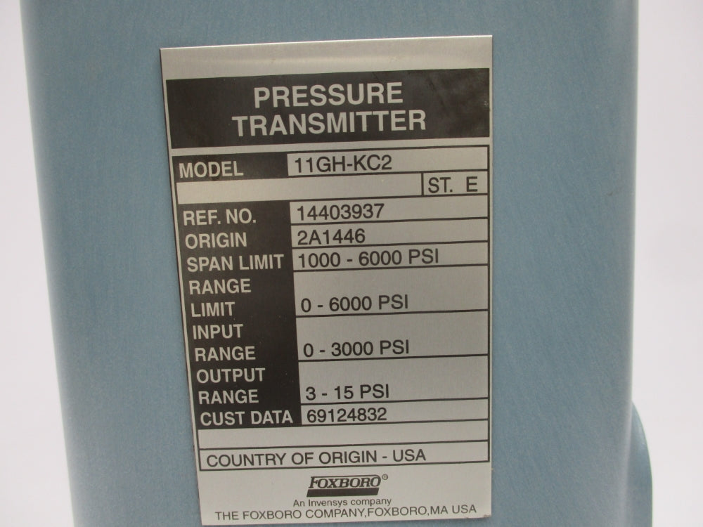 FOXBORO 11GH-KC2 0-6000PSI NSNP