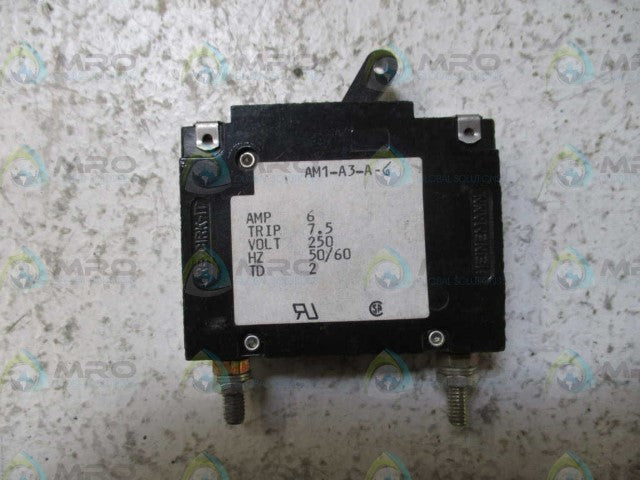 HEINEMANN AM1-A3-A CIRCUIT BREAKER 6A *NEW NO BOX*