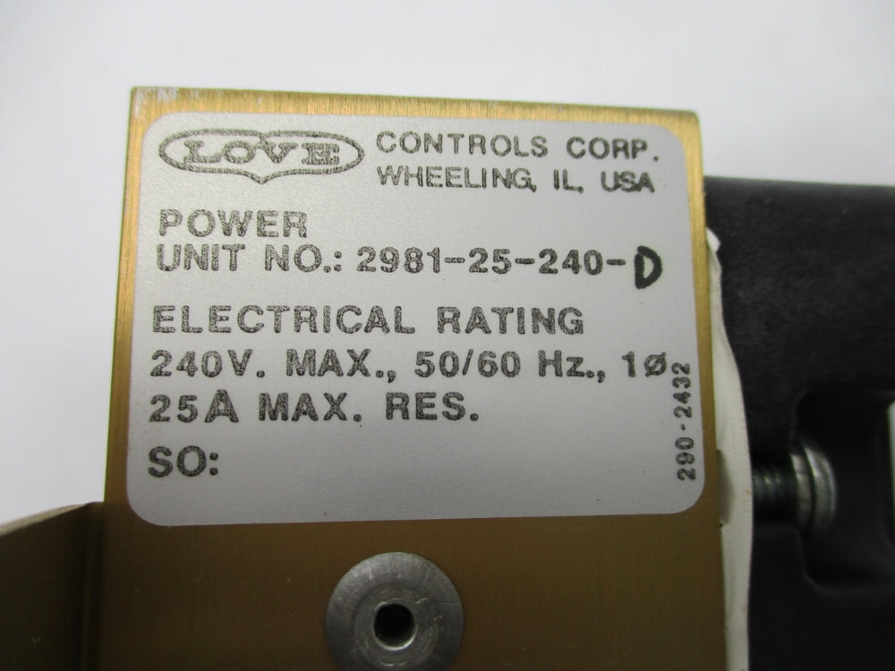 LOVE CONTROLS 2981-25-240-D 240V 25A NSNP