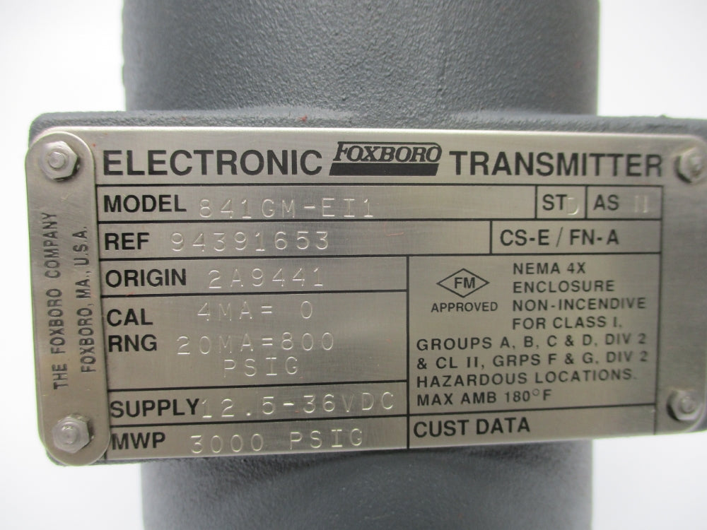 FOXBORO 841GM-EI1 3000PSI NSNP