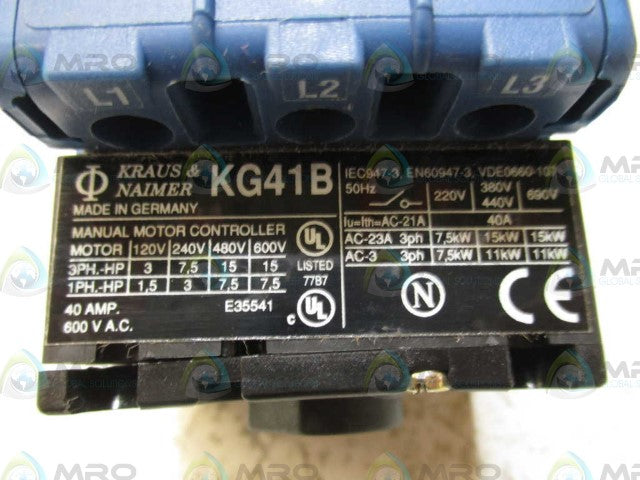 KRAUS & NAIMER KG41B DISCONNECT SWITCH *NEW NO BOX*