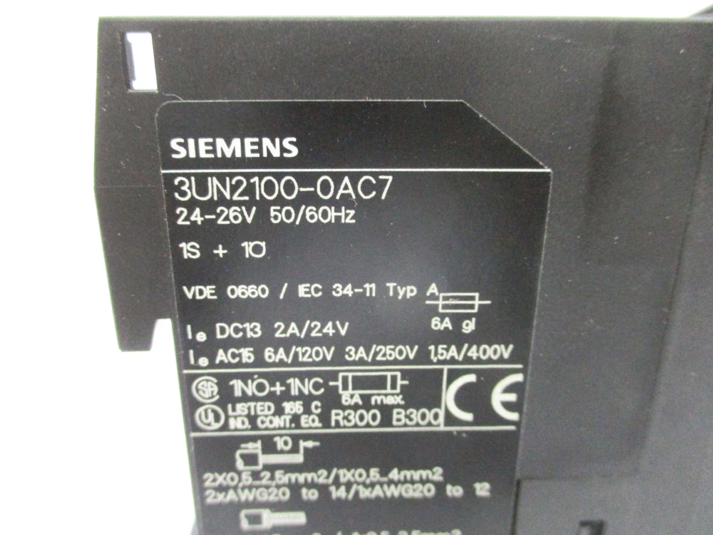 SIEMENS 3UN2100-0AC7 24-26V NSNP