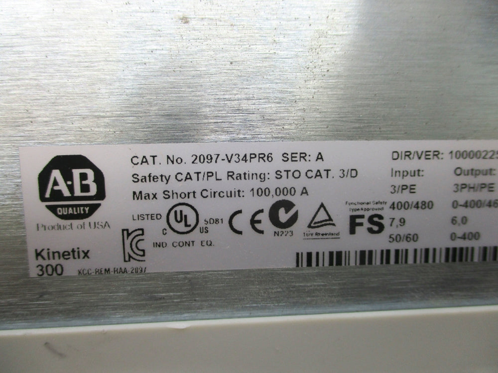 ALLEN BRADLEY 2097-V34PR6 SER. A UNMP