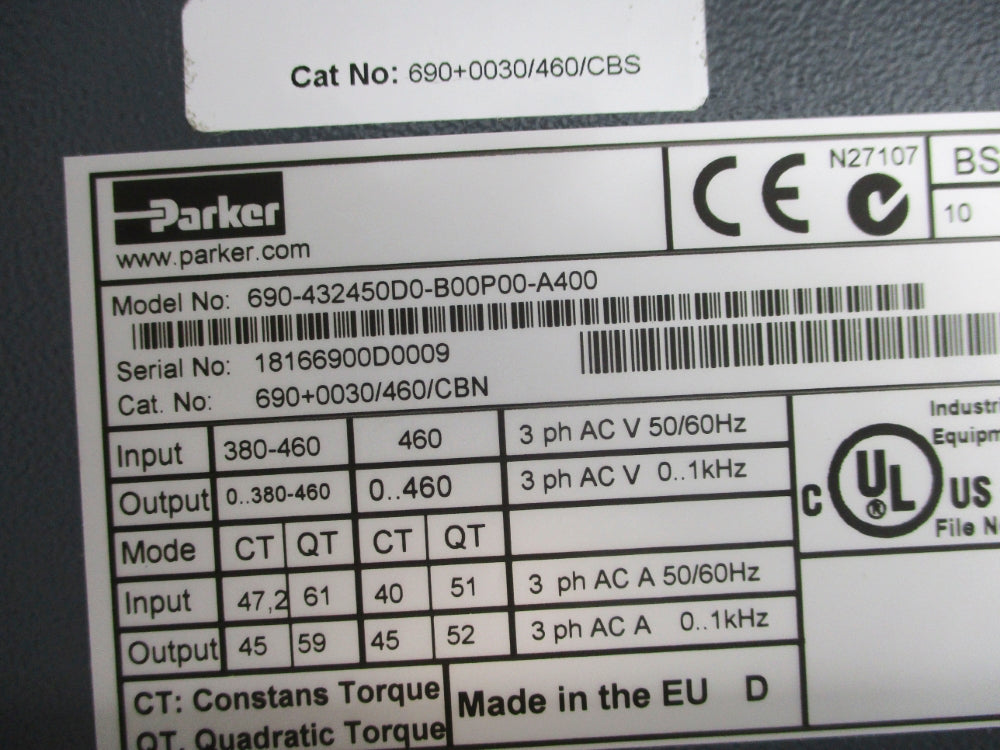 PARKER 690+0030/460/CBN 690-432450D0-B00P00-A400 NSNP