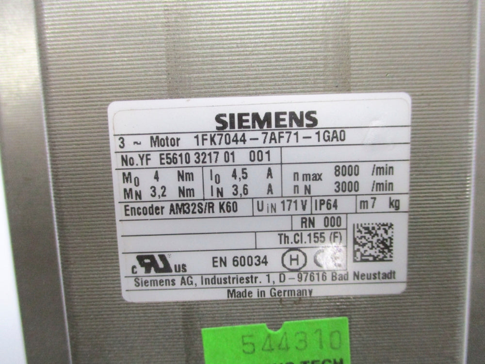 SIEMENS 1FK7044-7AF71-1GA0 UNMP