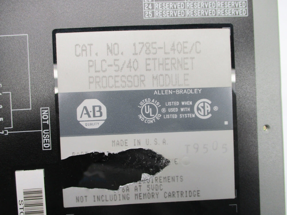 ALLEN BRADLEY 1785-L40E SER. C UNMP