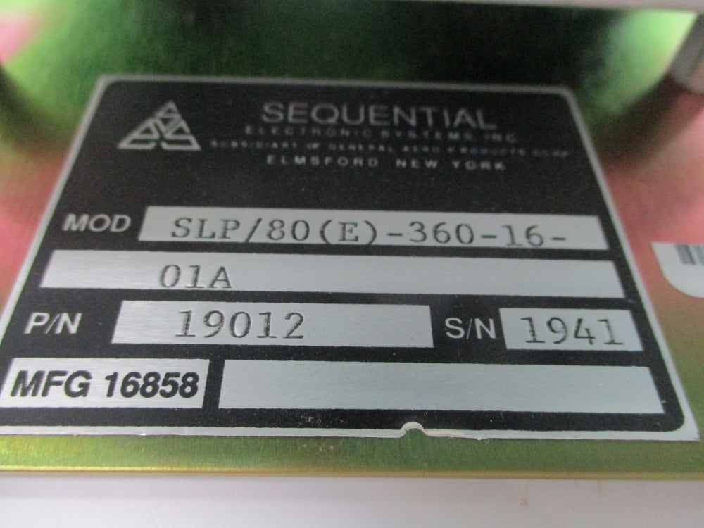 SEQUENTIAL SLP/80(E)-360-16-01A 19012 UNMP