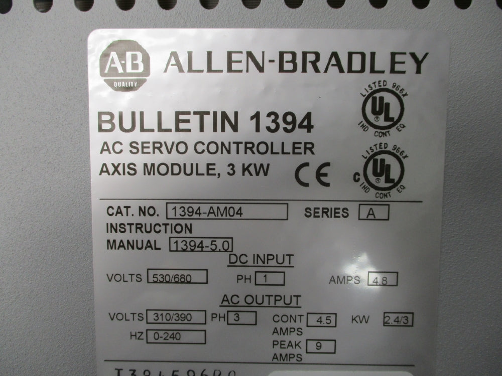 ALLEN BRADLEY 1394-AM04 SER. A NSNP