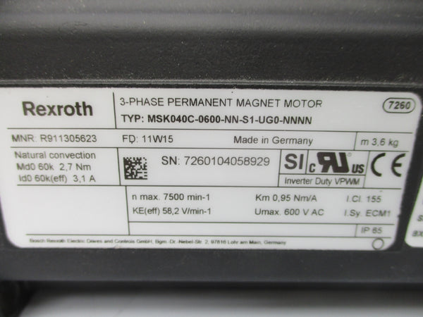 REXROTH MSK040C-0600-NN-S1-UG0-NNNN R911305623 NSMP