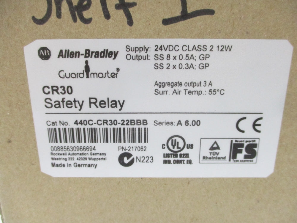 ALLEN BRADLEY 440C-CR30-22BBB SER. A6.00 24VDC (BR/WH) NSMP